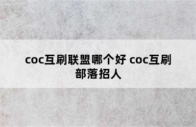 coc互刷联盟哪个好 coc互刷部落招人